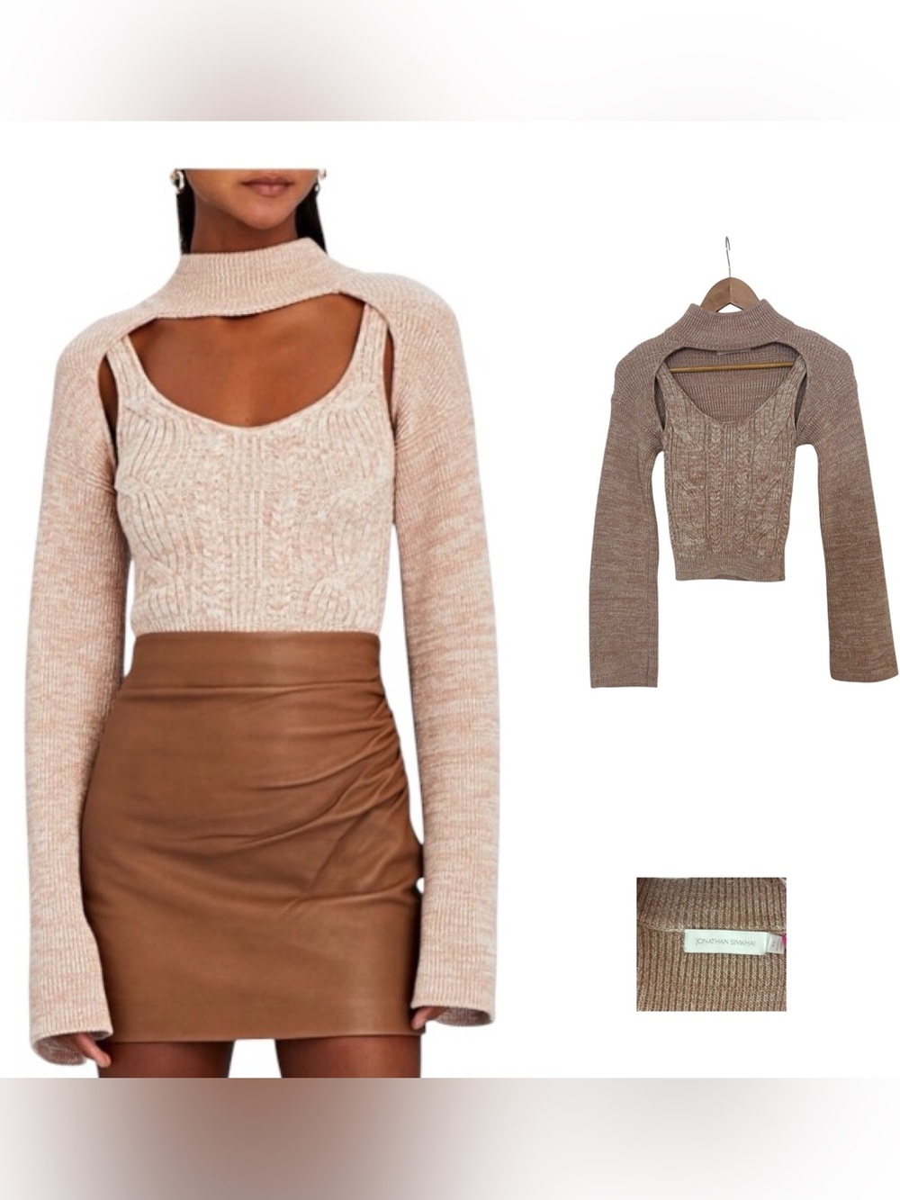 Jonathan Simkhai Wool Blend Cutout Sweater